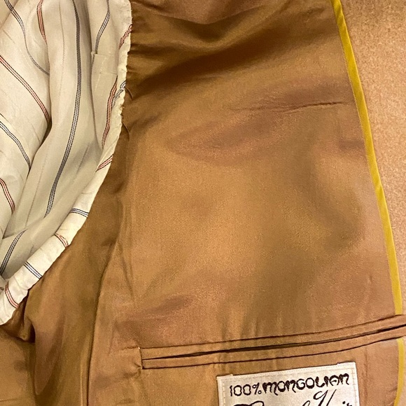 Vintage Mens Classic Mongolian Camel Hair Tan Sport Coat /  Size 41 Regular - Picture 9 of 13